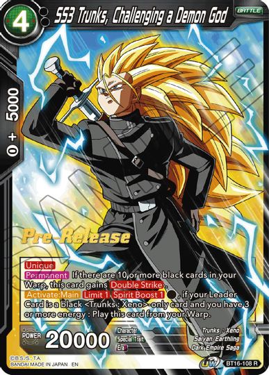 SS3 Trunks, Challenging a Demon God (BT16-108) [Realm of the Gods Prerelease Promos] - PokeCharles PokeStore