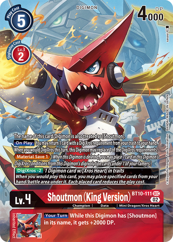 Shoutmon (King Version) [BT10-111] (Alternate Art) [Xros Encounter] - PokeCharles PokeStore