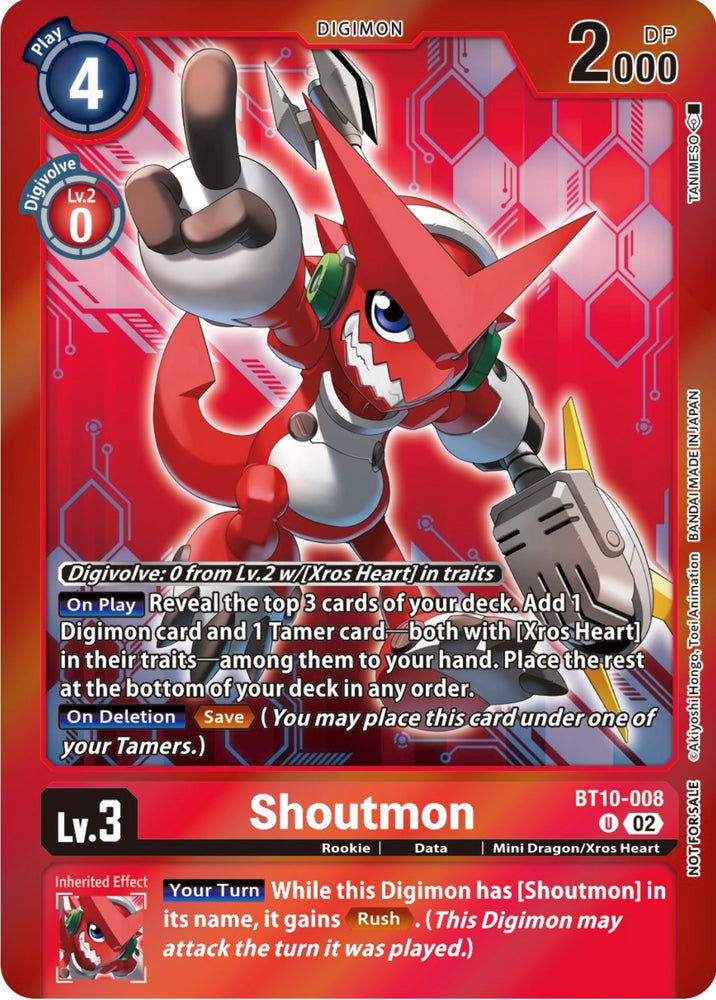 Shoutmon [BT10-008] (Event Pack 5) [Xros Encounter Promos] - PokeCharles PokeStore