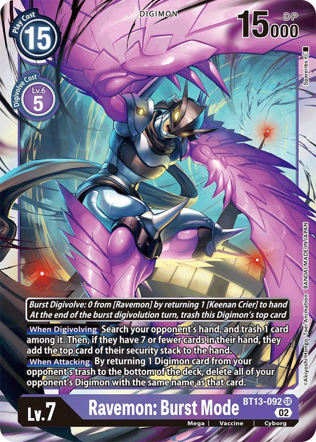 Ravemon: Burst Mode [BT13-092] [Versus Royal Knights Booster] - PokeCharles PokeStore