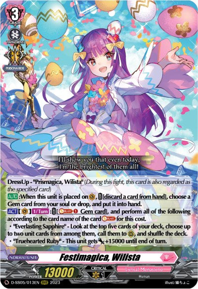Festimagica, Wilista (D-SS05/013EN) [Festival Booster 2023] - PokeCharles PokeStore
