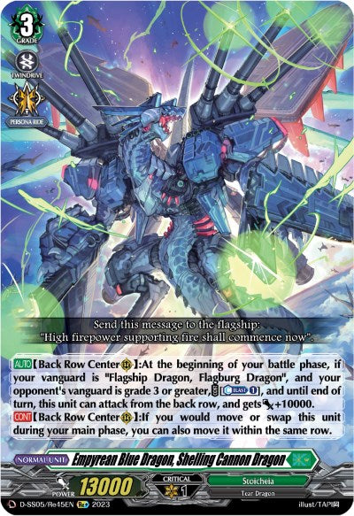 Empyrean Blue Dragon, Shelling Cannon Dragon (D-SS05/Re45EN) [Festival Booster 2023] - PokeCharles PokeStore