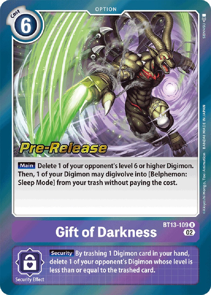 Gift of Darkness [BT13-109] [Versus Royal Knights Booster Pre-Release Cards] - PokeCharles PokeStore