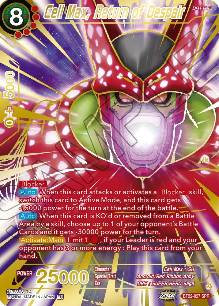 Cell Max, Return of Despair (SPR) (BT22-027) [Critical Blow] - PokeCharles PokeStore