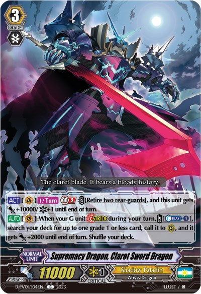 Supremacy Dragon, Claret Sword Dragon Revolt (D-PV01/104EN) [History Collection] - PokeCharles PokeStore