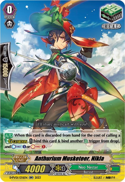 Anthurium Musketeer, Nikla (D-PV01/076EN) [History Collection] - PokeCharles PokeStore