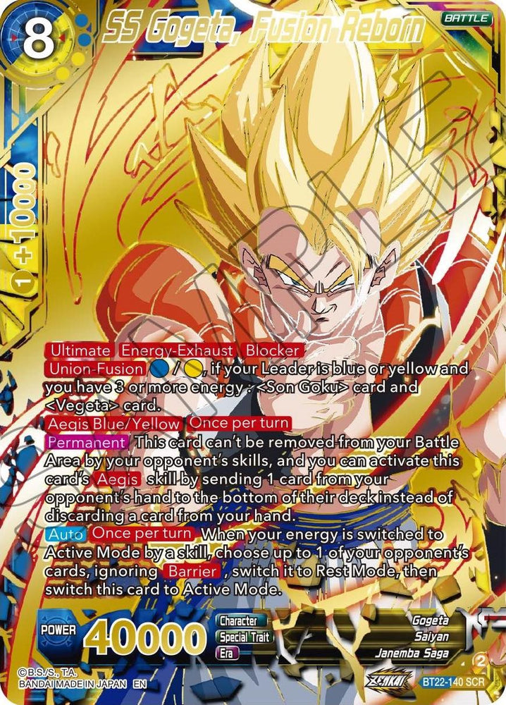 SS Gogeta, Fusion Reborn (BT22-140) [Critical Blow] - PokeCharles PokeStore