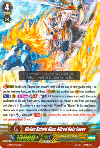 Divine Knight King, Alfred Holy Saver (RRR) (G-LD03/002EN) [G-Legend Deck Vol.3: The Blaster] - PokeCharles PokeStore