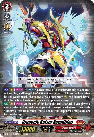Dragonic Kaiser Vermillion (D-BT11/002EN) [Clash of the Heroes] - PokeCharles PokeStore