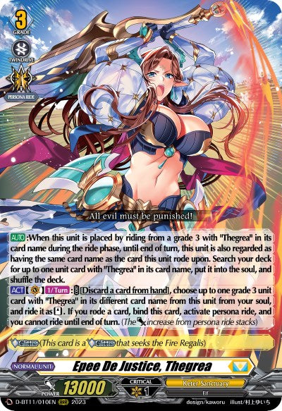 Epee De Justice, Thegrea (D-BT11/010EN) [Clash of the Heroes] - PokeCharles PokeStore