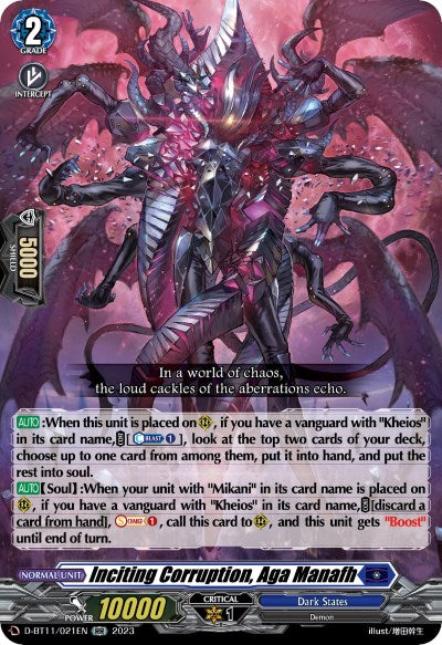 Inciting Corruption, Aga Manafh (D-BT11/021EN) [Clash of the Heroes] - PokeCharles PokeStore