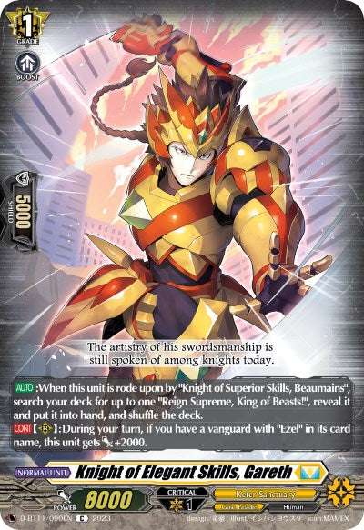 Knight of Elegant Skills, Gareth (D-BT11/090EN) [Clash of the Heroes] - PokeCharles PokeStore