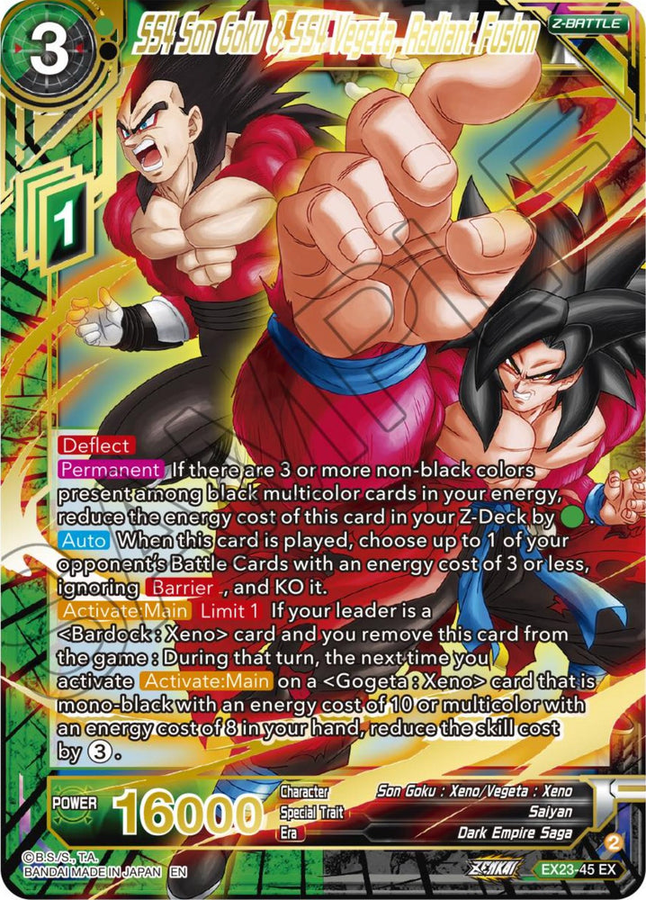 SS4 Son Goku & SS4 Vegeta, Radiant Fusion (EX23-45) [Premium Anniversary Box 2023] - PokeCharles PokeStore