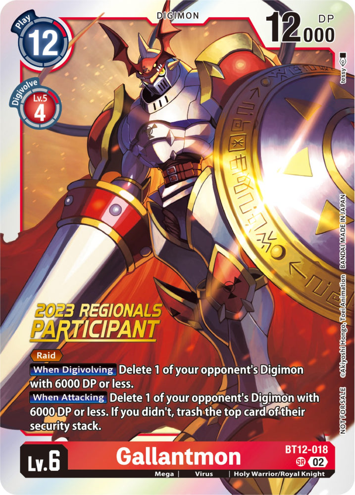 Gallantmon [BT12-018] (2023 Regionals Participant) [Across Time] - PokeCharles PokeStore