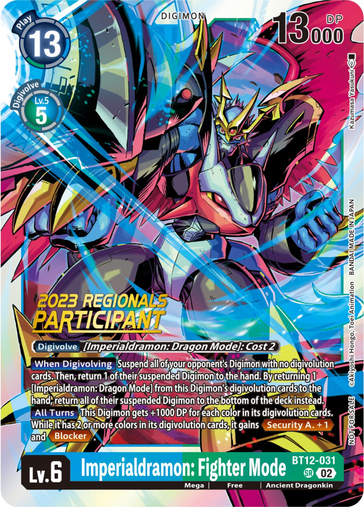 Imperialdramon: Fighter Mode [BT12-031] (2023 Regionals Participant) [Across Time] - PokeCharles PokeStore