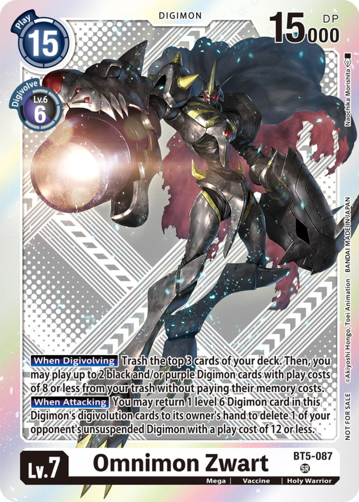 Omnimon Zwart [BT5-087] (Starter Deck 15 & 16 Pre-Release Winner) [Battle of Omni Promos] - PokeCharles PokeStore