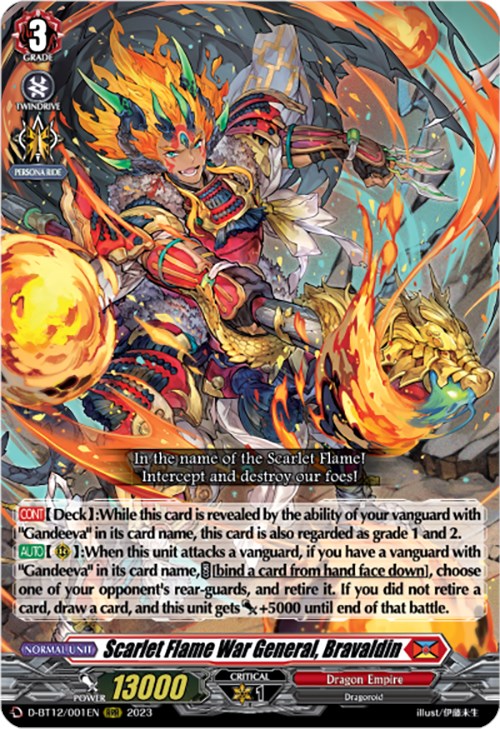Scarlet Flame War General, Bravaldin (D-BT12/001EN) [Evenfall Onslaught] - PokeCharles PokeStore