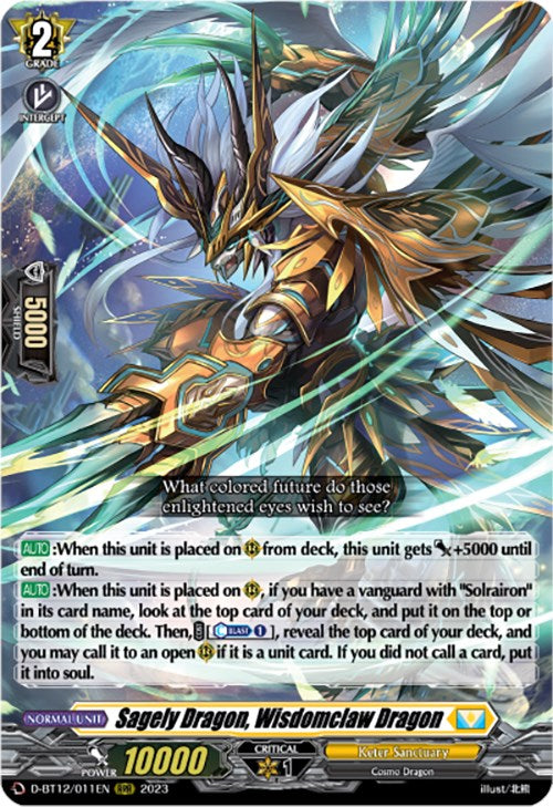 Sagely Dragon, Wisdomclaw Dragon (D-BT12/011EN) [Evenfall Onslaught] - PokeCharles PokeStore