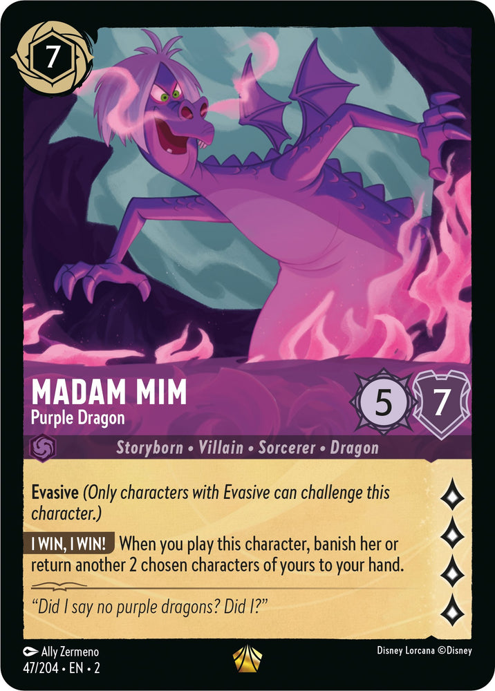 Madam Mim - Purple Dragon (47/204) [Rise of the Floodborn] - PokeCharles PokeStore