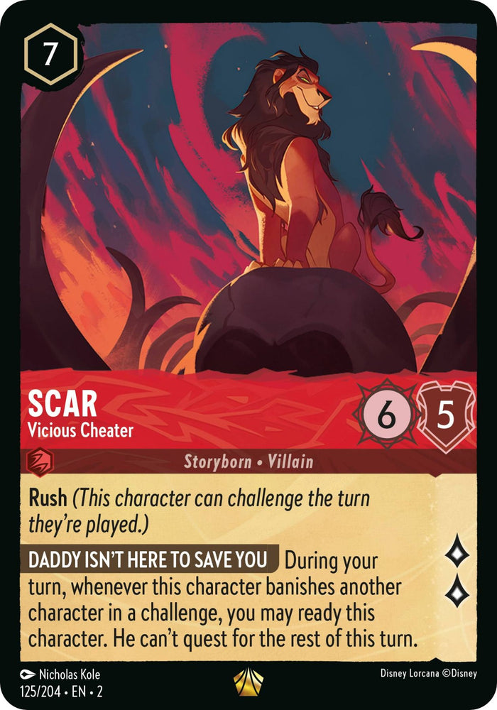 Scar - Vicious Cheater (125/204) [Rise of the Floodborn] - PokeCharles PokeStore