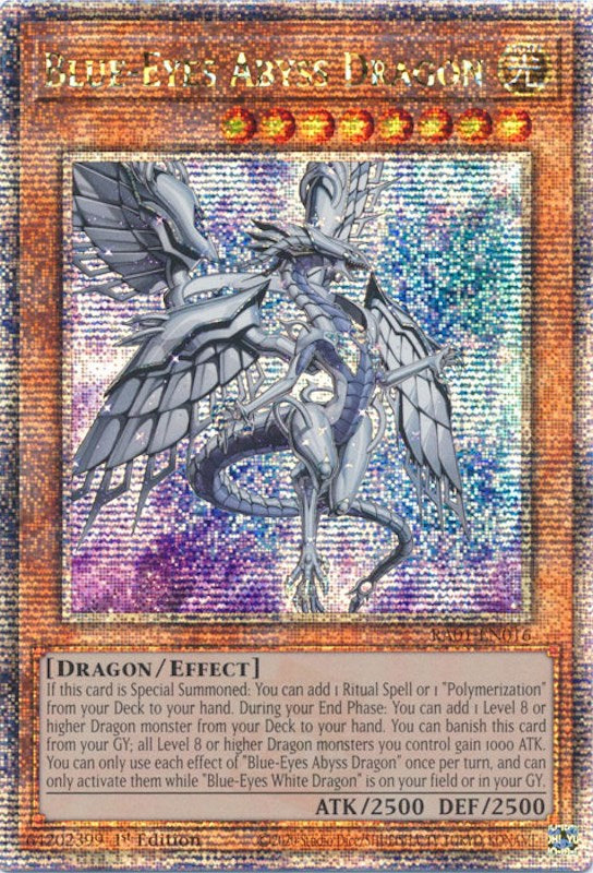 Blue-Eyes Abyss Dragon [RA01-EN016] Quarter Century Secret Rare - PokeCharles PokeStore