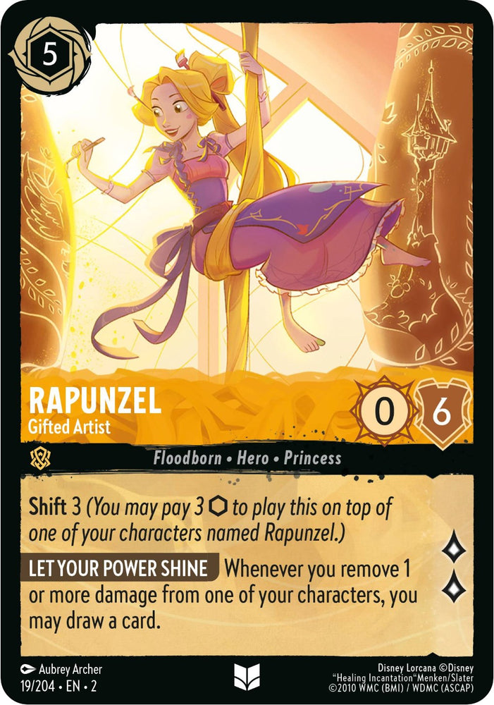 Rapunzel - Gifted Artist (19/204) [Rise of the Floodborn] - PokeCharles PokeStore