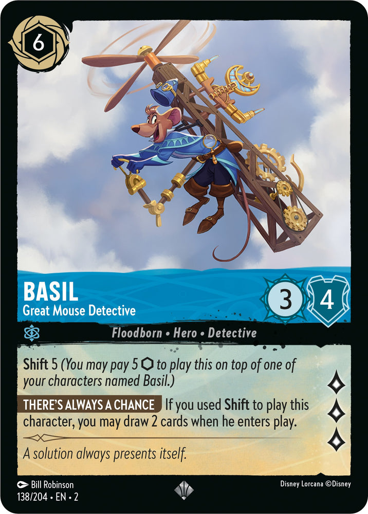 Basil - Great Mouse Detective (138/204) [Rise of the Floodborn] - PokeCharles PokeStore