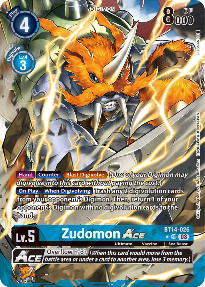 Zudomon Ace [BT14-026] (GOSSAN Alternate Art) [Blast Ace] - PokeCharles PokeStore