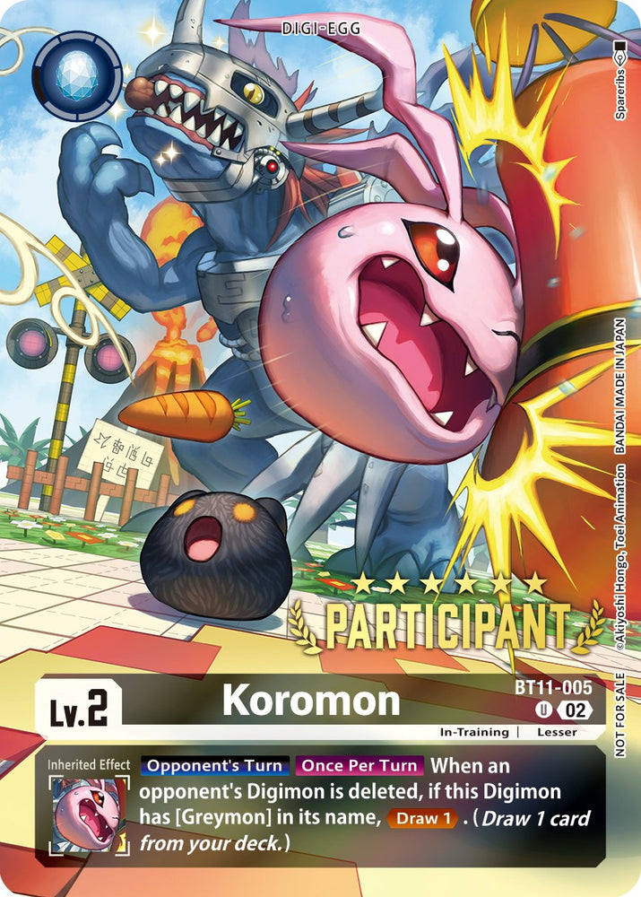 Koromon [BT11-005] (Digimon 3-On-3 November 2023 Participation) [Dimensional Phase] - PokeCharles PokeStore