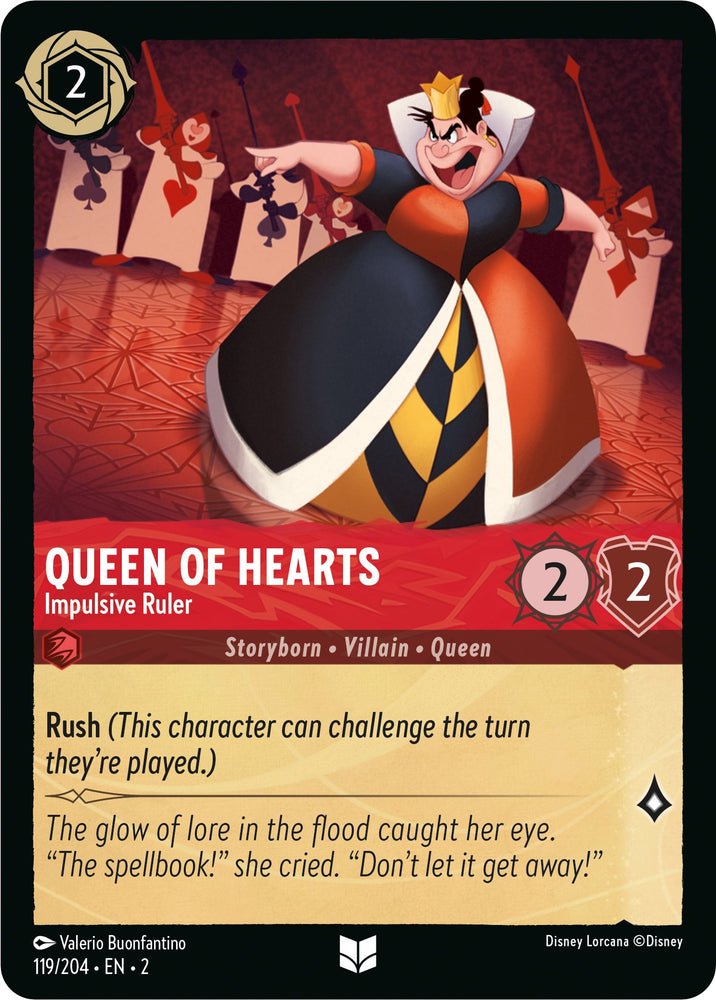 Queen of Hearts - Impulsive Ruler (119/204) [Rise of the Floodborn] - PokeCharles PokeStore