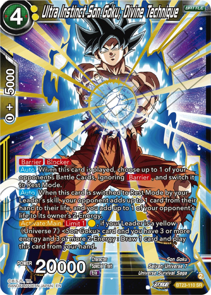 Ultra Instinct Son Goku, Divine Technique (BT23-110) [Perfect Combination] - PokeCharles PokeStore
