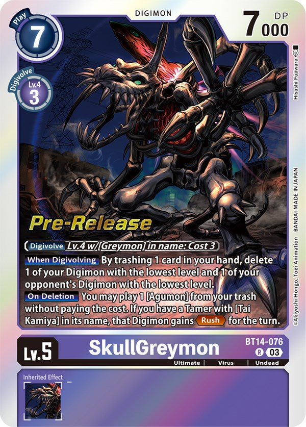 SkullGreymon [BT14-076] [Blast Ace Pre-Release Cards] - PokeCharles PokeStore