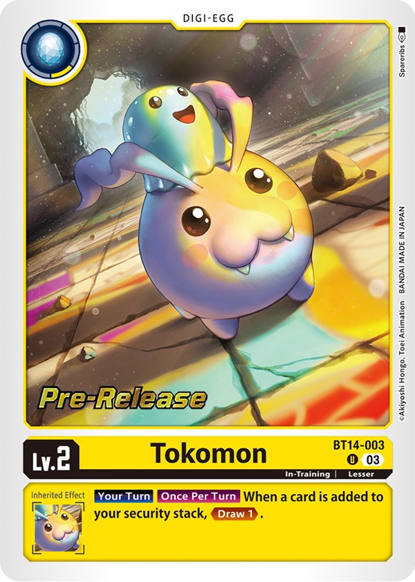 Tokomon [BT14-003] [Blast Ace Pre-Release Cards] - PokeCharles PokeStore