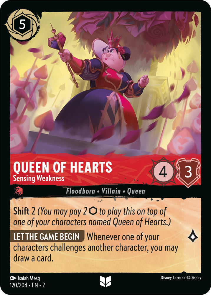 Queen of Hearts - Sensing Weakness (120/204) [Rise of the Floodborn] - PokeCharles PokeStore