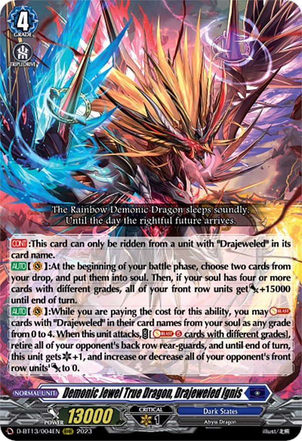 Demonic Jewel True Dragon, Drajeweled Ignis (D-BT13/004EN) [Flight of Chakrabarthi] - PokeCharles PokeStore