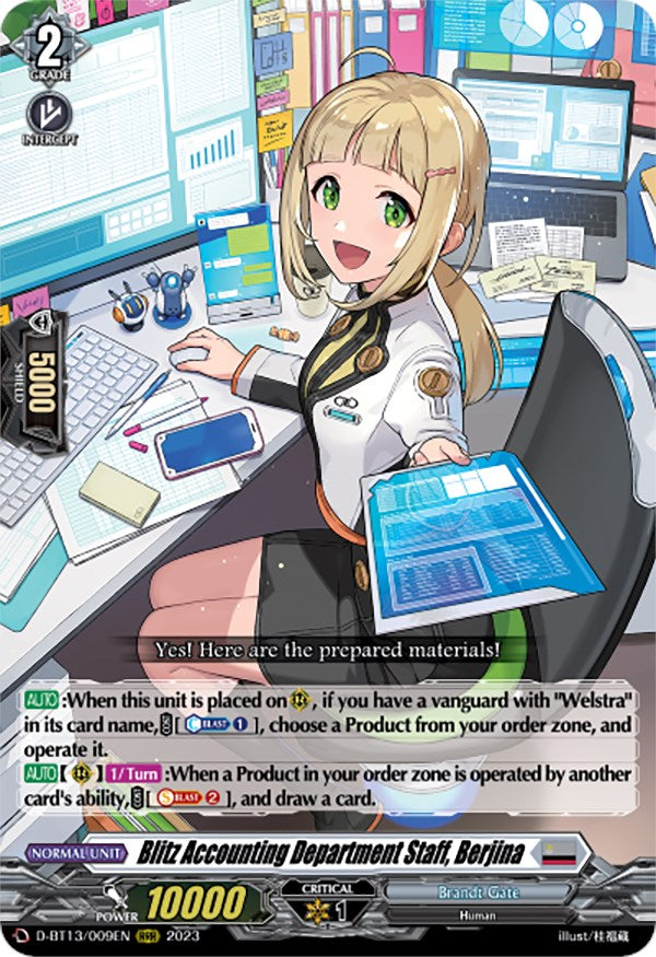 Blitz Accounting Department Staff, Berjina (D-BT13/009EN) [Flight of Chakrabarthi] - PokeCharles PokeStore
