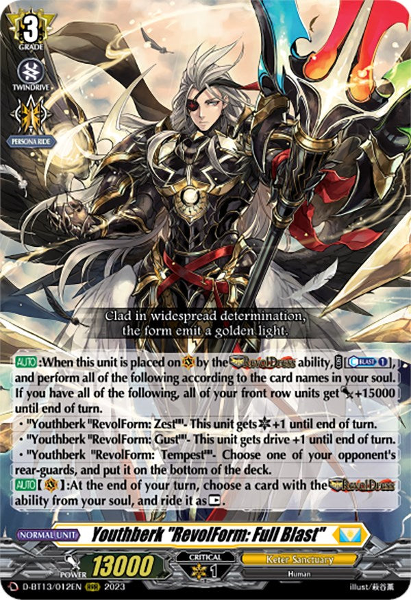 Youthberk "RevolForm: Full Blast" (D-BT13/012EN) [Flight of Chakrabarthi] - PokeCharles PokeStore