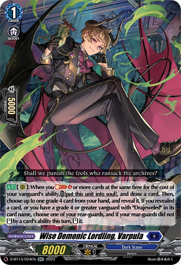 Wise Demonic Lordling, Varpula (D-BT13/024EN) [Flight of Chakrabarthi] - PokeCharles PokeStore