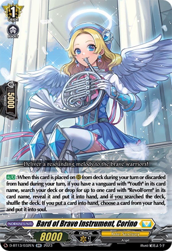 Bard of Brave Instrument, Corino (D-BT13/032EN) [Flight of Chakrabarthi] - PokeCharles PokeStore