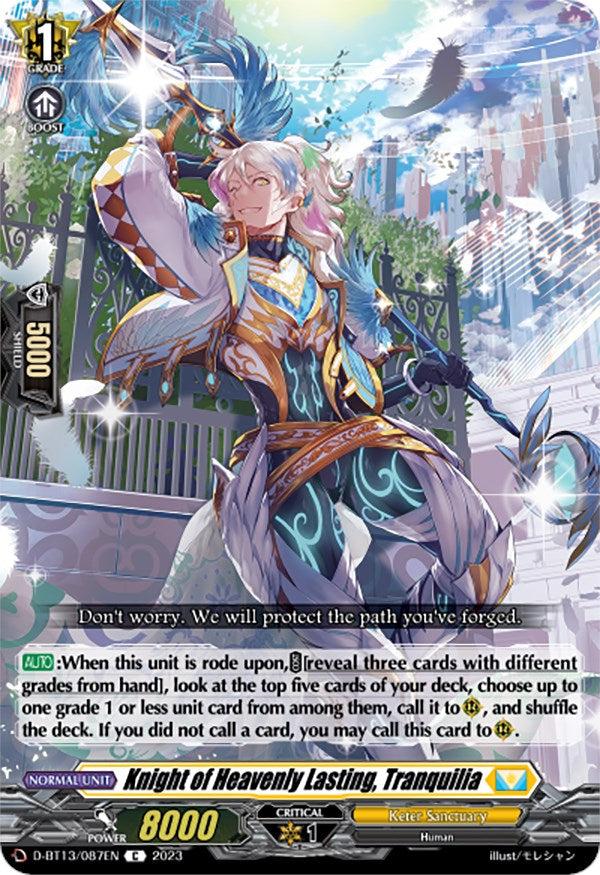 Knight of Heavenly Lasting, Tranquilia (D-BT13/087EN) [Flight of Chakrabarthi] - PokeCharles PokeStore