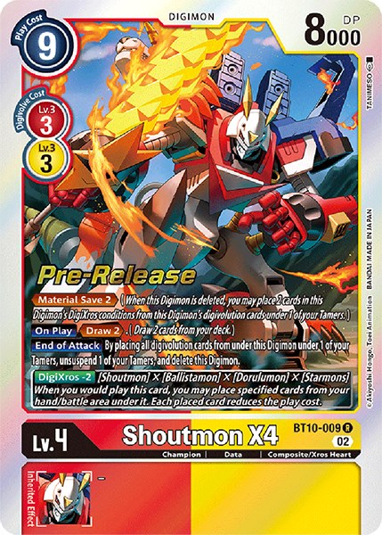 Shoutmon X4 [BT10-009] [Xros Encounter Pre-Release Cards] - PokeCharles PokeStore