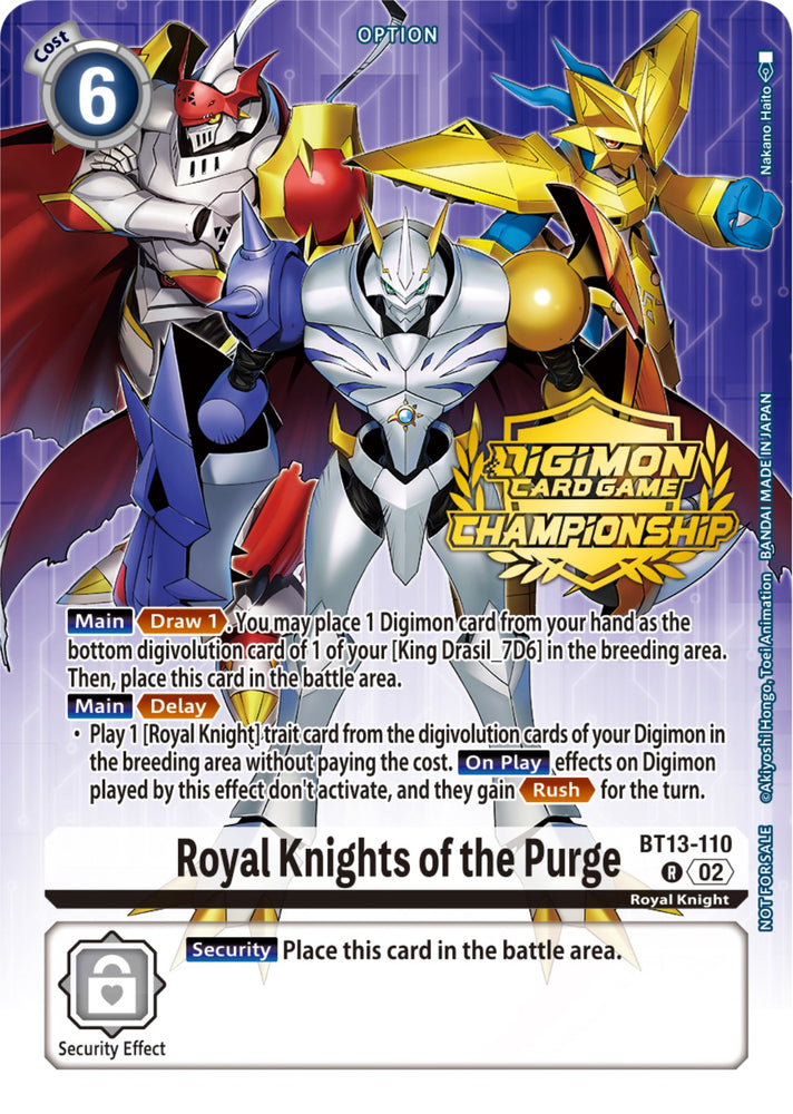 Royal Knights of the Purge [BT13-110] (Championship 2023 Tamers Pack) [Versus Royal Knights Promos] - PokeCharles PokeStore
