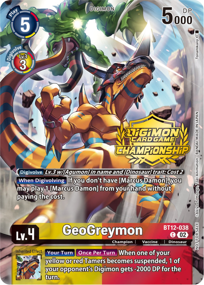 GeoGreymon [BT12-038] (Championship 2023 Tamers Pack) [Across Time Promos] - PokeCharles PokeStore