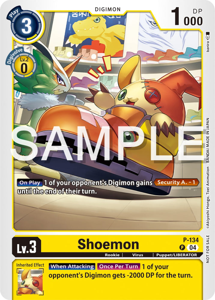 Shoemon [P-134] (Digimon Liberator Promotion Pack) [Promotional Cards] - PokeCharles PokeStore