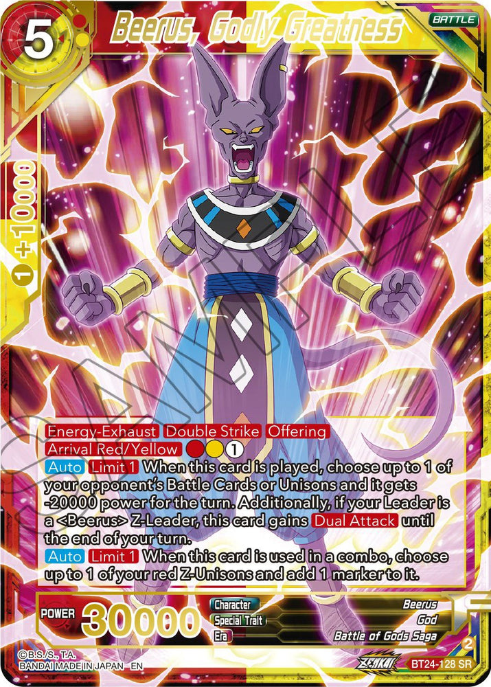 Beerus, Godly Greatness (BT24-128) [Beyond Generations] - PokeCharles PokeStore