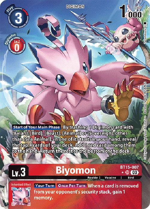 Biyomon [BT15-007] (Alternate Art) [Exceed Apocalypse] - PokeCharles PokeStore