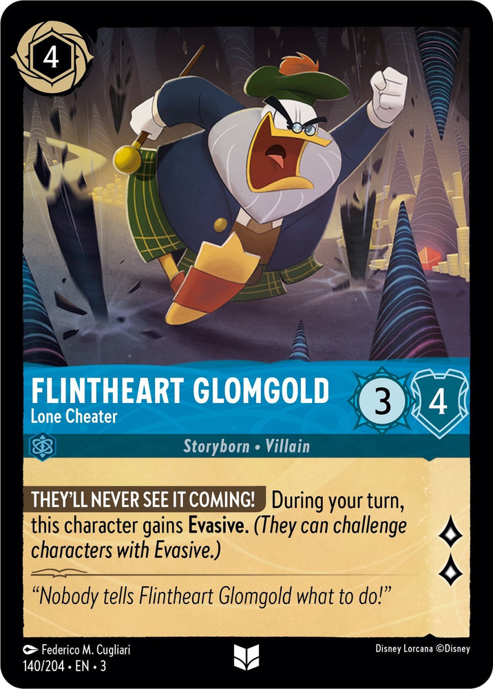 Flintheart Glomgold - Lone Cheater (140/204) [Into the Inklands] - PokeCharles PokeStore