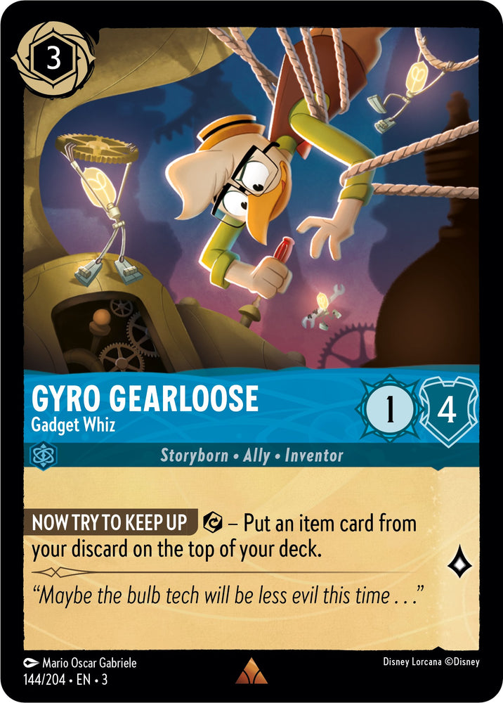 Gyro Gearloose - Gadget Whiz (144//204) [Into the Inklands] - PokeCharles PokeStore