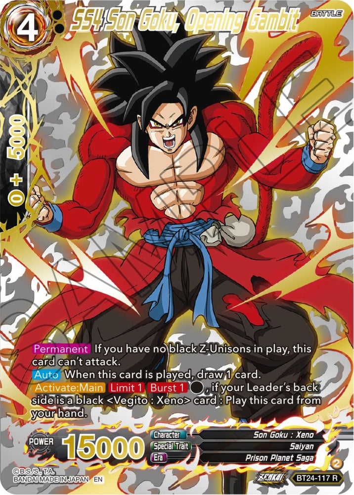 SS4 Son Goku, Opening Gambit (Collector Booster) (BT24-117) [Beyond Generations] - PokeCharles PokeStore