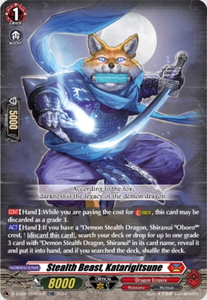 Stealth Beast, Katarigitsune (TDR) (D-SS09/009EN-R) [Stride Deckset -Shiranui-] - PokeCharles PokeStore
